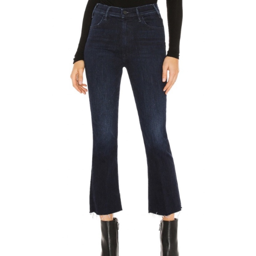 MOTHER Dark Blue Ankle & Cropped Jeans